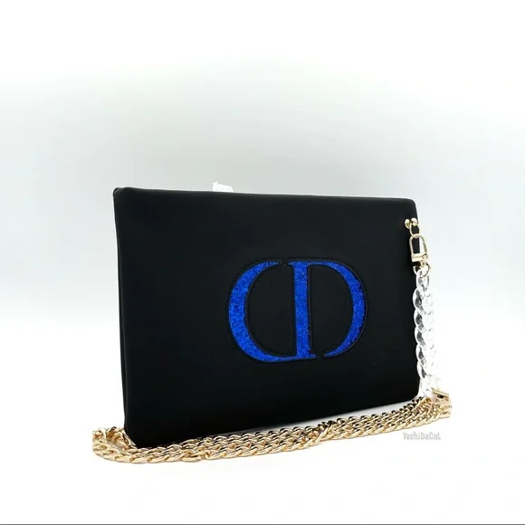 🆕 Dior Beauty Cosmetic Pouch to Crossbody Bag Purse, New Handbag, Black & Blue - Picture 3 of 12